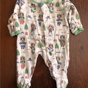 Magnificent Baby Woodland Bear Print Footie